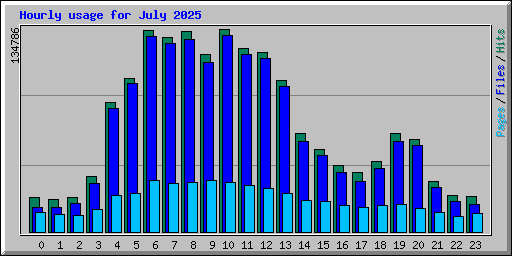 Hourly usage for July 2025