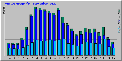 Hourly usage for September 2025
